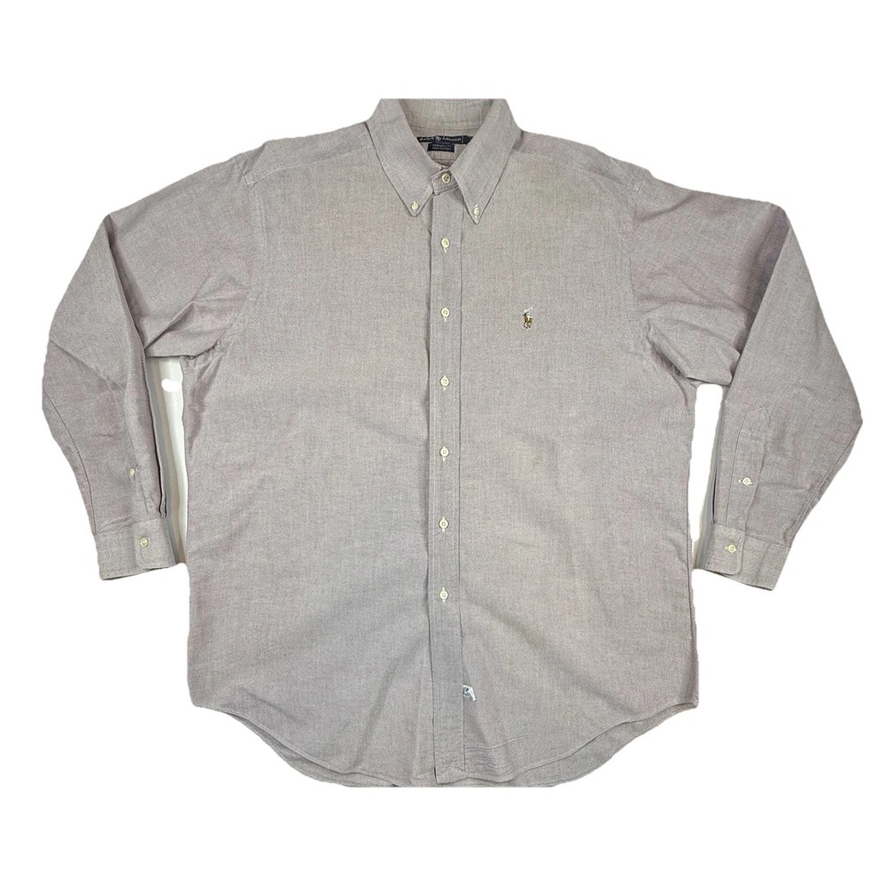 Ralph Lauren Yarmouth Oxford Button Down Shirt Flesh‎ Pony Purple 16.5-35
